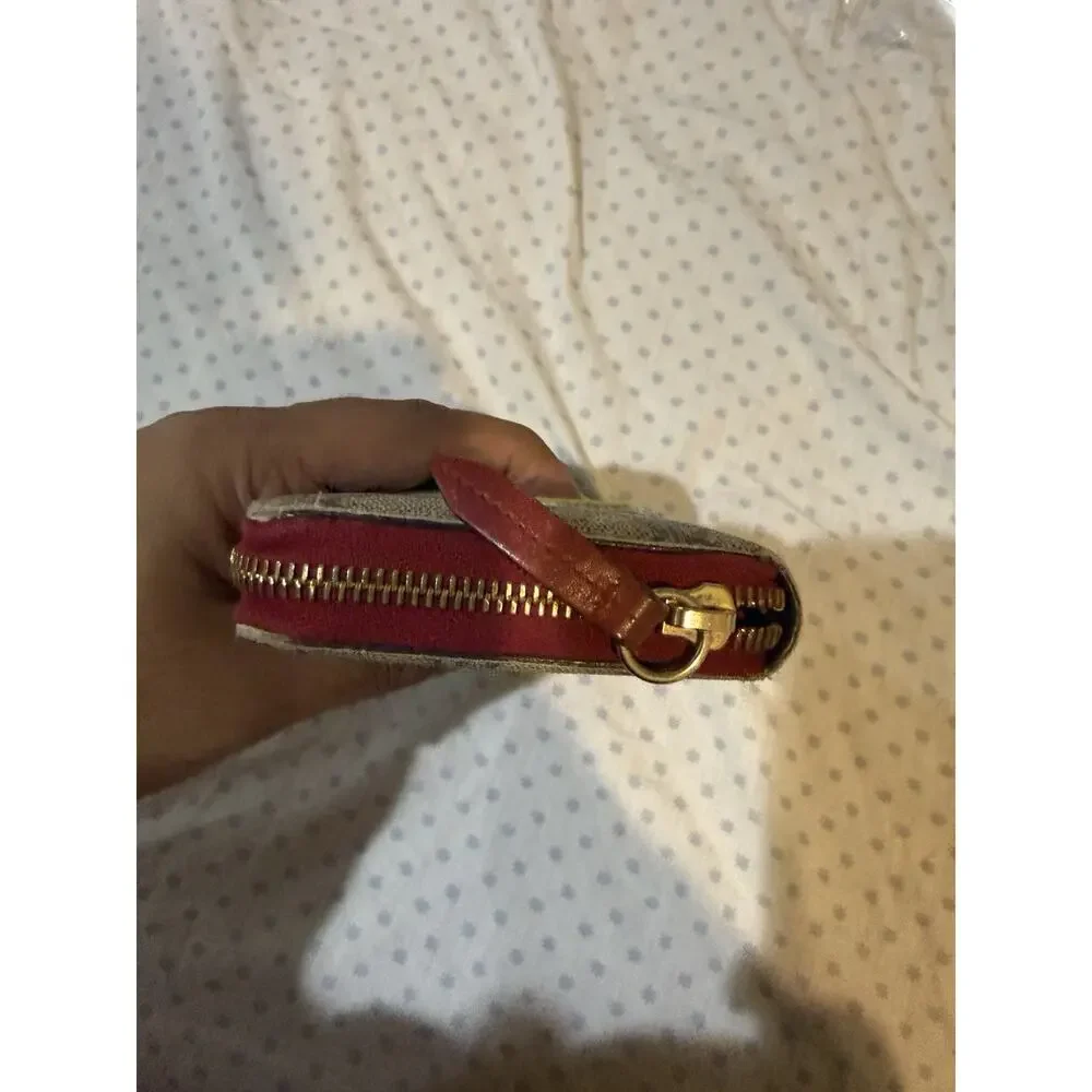 GUCCI Beige/Red GG Canvas w/Rainbow/Love Patch Zip Around Wallet